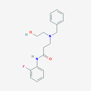 molecular formula C18H21FN2O2 B12485807 3-[benzyl(2-hydroxyethyl)amino]-N-(2-fluorophenyl)propanamide 