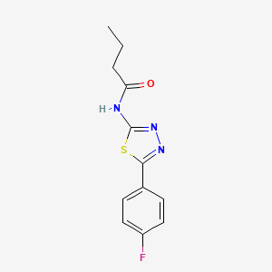 molecular formula C12H12FN3OS B12485844 N-[5-(4-fluorophenyl)-1,3,4-thiadiazol-2-yl]butanamide 