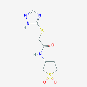 molecular formula C8H12N4O3S2 B12485893 N-(1,1-dioxidotetrahydrothiophen-3-yl)-2-(4H-1,2,4-triazol-3-ylsulfanyl)acetamide 