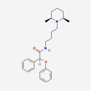 molecular formula C25H34N2O2 B1248611 N-[4-[(2S,6R)-2,6-dimethylpiperidin-1-yl]butyl]-2-phenoxy-2-phenylacetamide 