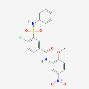 molecular formula C21H18ClN3O6S B12486148 4-chloro-N-(2-methoxy-5-nitrophenyl)-3-[(2-methylphenyl)sulfamoyl]benzamide 