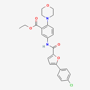 molecular formula C24H23ClN2O5 B12486182 Ethyl 5-({[5-(4-chlorophenyl)furan-2-yl]carbonyl}amino)-2-(morpholin-4-yl)benzoate 