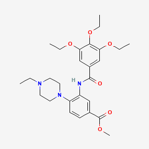 molecular formula C27H37N3O6 B12486184 Methyl 4-(4-ethylpiperazin-1-yl)-3-{[(3,4,5-triethoxyphenyl)carbonyl]amino}benzoate 