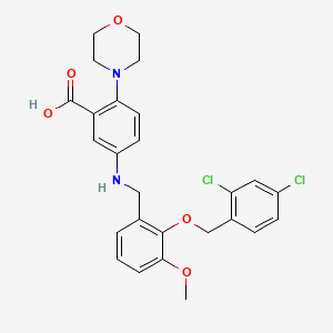 molecular formula C26H26Cl2N2O5 B12486223 5-({2-[(2,4-Dichlorobenzyl)oxy]-3-methoxybenzyl}amino)-2-(morpholin-4-yl)benzoic acid 