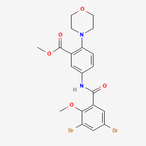 molecular formula C20H20Br2N2O5 B12486225 Methyl 5-{[(3,5-dibromo-2-methoxyphenyl)carbonyl]amino}-2-(morpholin-4-yl)benzoate 