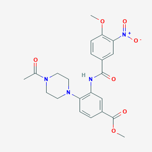 molecular formula C22H24N4O7 B12486228 Methyl 4-(4-acetylpiperazin-1-yl)-3-{[(4-methoxy-3-nitrophenyl)carbonyl]amino}benzoate 