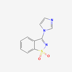 molecular formula C10H7N3O2S B12486247 3-(1H-imidazol-1-yl)-1,2-benzothiazole 1,1-dioxide 