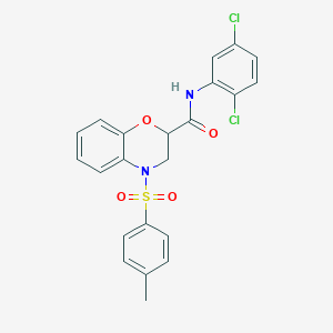 molecular formula C22H18Cl2N2O4S B12486530 N-(2,5-dichlorophenyl)-4-[(4-methylphenyl)sulfonyl]-3,4-dihydro-2H-1,4-benzoxazine-2-carboxamide 