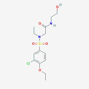 molecular formula C14H21ClN2O5S B12486728 N~2~-[(3-chloro-4-ethoxyphenyl)sulfonyl]-N~2~-ethyl-N-(2-hydroxyethyl)glycinamide 