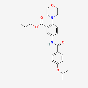 molecular formula C24H30N2O5 B12486762 Propyl 2-(morpholin-4-yl)-5-({[4-(propan-2-yloxy)phenyl]carbonyl}amino)benzoate 