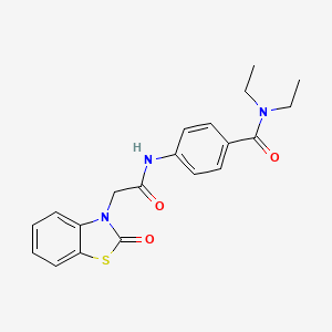 molecular formula C20H21N3O3S B12486809 N,N-diethyl-4-{[(2-oxo-1,3-benzothiazol-3(2H)-yl)acetyl]amino}benzamide 
