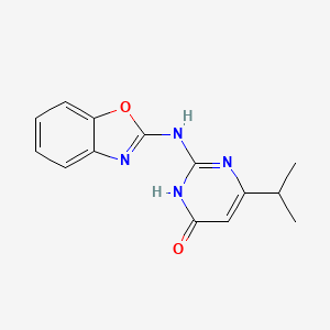 molecular formula C14H14N4O2 B12486889 2-(1,3-benzoxazol-2-ylamino)-6-(propan-2-yl)pyrimidin-4(3H)-one 