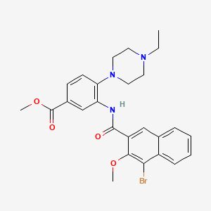 molecular formula C26H28BrN3O4 B12486891 Methyl 3-{[(4-bromo-3-methoxynaphthalen-2-yl)carbonyl]amino}-4-(4-ethylpiperazin-1-yl)benzoate 