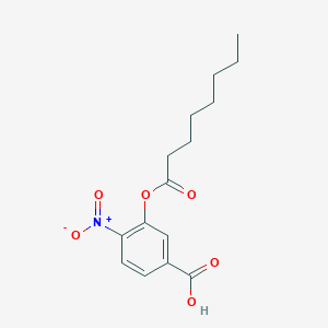 molecular formula C15H19NO6 B124869 4-硝基-3-(辛酰氧基)苯甲酸 CAS No. 55894-52-5