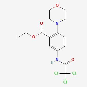molecular formula C15H17Cl3N2O4 B12486951 Ethyl 2-(morpholin-4-yl)-5-[(trichloroacetyl)amino]benzoate 