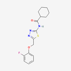 molecular formula C16H18FN3O2S B12486954 N-{5-[(2-fluorophenoxy)methyl]-1,3,4-thiadiazol-2-yl}cyclohexanecarboxamide 