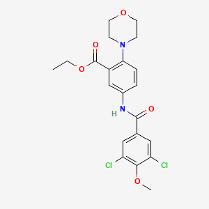 molecular formula C21H22Cl2N2O5 B12486994 Ethyl 5-{[(3,5-dichloro-4-methoxyphenyl)carbonyl]amino}-2-(morpholin-4-yl)benzoate 