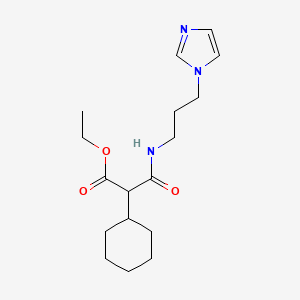 molecular formula C17H27N3O3 B12486997 ethyl 2-cyclohexyl-3-{[3-(1H-imidazol-1-yl)propyl]amino}-3-oxopropanoate 