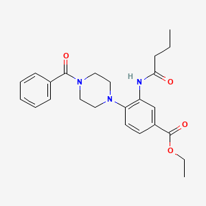 molecular formula C24H29N3O4 B12487059 Ethyl 3-(butanoylamino)-4-[4-(phenylcarbonyl)piperazin-1-yl]benzoate 
