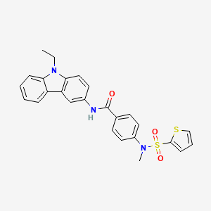 molecular formula C26H23N3O3S2 B12487123 N-(9-ethyl-9H-carbazol-3-yl)-4-[methyl(thiophen-2-ylsulfonyl)amino]benzamide 