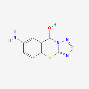 molecular formula C9H8N4OS B12487151 7-amino-9H-[1,2,4]triazolo[5,1-b][1,3]benzothiazin-9-ol 