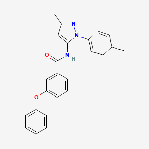 molecular formula C24H21N3O2 B12487191 N-[3-methyl-1-(4-methylphenyl)-1H-pyrazol-5-yl]-3-phenoxybenzamide 