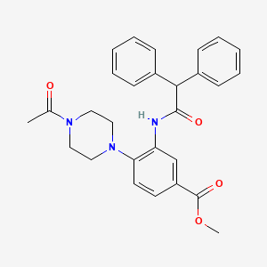 molecular formula C28H29N3O4 B12487210 Methyl 4-(4-acetylpiperazin-1-yl)-3-[(diphenylacetyl)amino]benzoate 