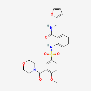 molecular formula C24H25N3O7S B12487225 N-(furan-2-ylmethyl)-2-({[4-methoxy-3-(morpholin-4-ylcarbonyl)phenyl]sulfonyl}amino)benzamide 
