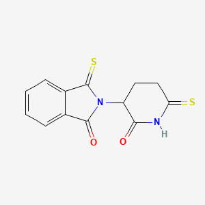 molecular formula C13H10N2O2S2 B1248723 2-(2-oxo-6-sulfanylidenepiperidin-3-yl)-3-sulfanylidene-2,3-dihydro-1H-isoindol-1-one 