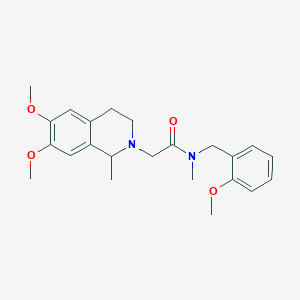 molecular formula C23H30N2O4 B12487231 2-(6,7-dimethoxy-1-methyl-3,4-dihydroisoquinolin-2(1H)-yl)-N-(2-methoxybenzyl)-N-methylacetamide 