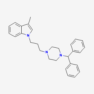 molecular formula C29H33N3 B12487258 1-{3-[4-(diphenylmethyl)piperazin-1-yl]propyl}-3-methyl-1H-indole 