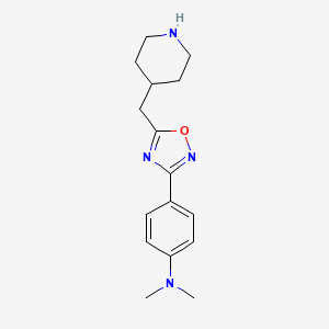 molecular formula C16H22N4O B12487271 N,N-dimethyl-4-[5-(piperidin-4-ylmethyl)-1,2,4-oxadiazol-3-yl]aniline 
