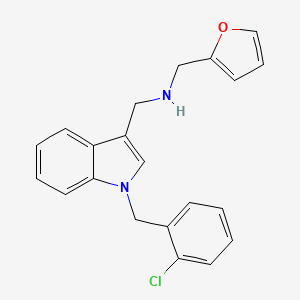 molecular formula C21H19ClN2O B12487274 1-[1-(2-chlorobenzyl)-1H-indol-3-yl]-N-(furan-2-ylmethyl)methanamine 