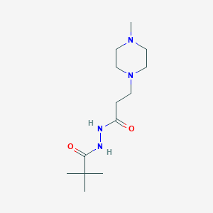 molecular formula C13H26N4O2 B12487634 2,2-dimethyl-N'-[3-(4-methylpiperazin-1-yl)propanoyl]propanehydrazide 