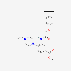 molecular formula C27H37N3O4 B12487740 Ethyl 3-{[(4-tert-butylphenoxy)acetyl]amino}-4-(4-ethylpiperazin-1-yl)benzoate 