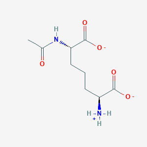 molecular formula C9H15N2O5- B1248775 N-acetyl-LL-2,6-diaminopimelate(1-) 
