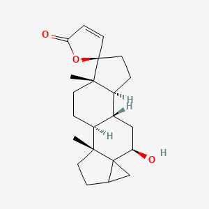 molecular formula C22H30O3 B1248778 6beta,17-Dihydroxy-3,5-cyclo-5alpha,17alpha-pregn-20-ene-21-carboxylic acid, gamma-lactone 
