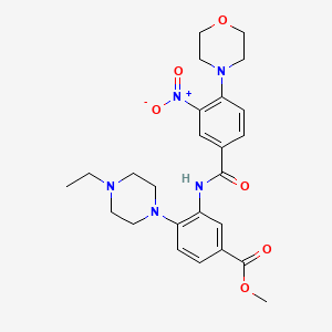 molecular formula C25H31N5O6 B12487834 Methyl 4-(4-ethylpiperazin-1-yl)-3-({[4-(morpholin-4-yl)-3-nitrophenyl]carbonyl}amino)benzoate 