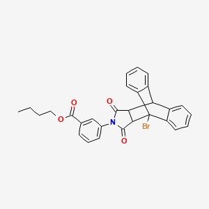 molecular formula C29H24BrNO4 B12487853 Butyl 3-(1-bromo-16,18-dioxo-17-azapentacyclo[6.6.5.0~2,7~.0~9,14~.0~15,19~]nonadeca-2,4,6,9,11,13-hexaen-17-yl)benzoate (non-preferred name) 