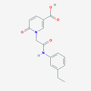 molecular formula C16H16N2O4 B12487945 1-{2-[(3-Ethylphenyl)amino]-2-oxoethyl}-6-oxo-1,6-dihydropyridine-3-carboxylic acid 