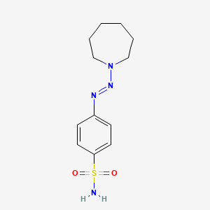 molecular formula C12H18N4O2S B12487964 4-[(E)-azepan-1-yldiazenyl]benzenesulfonamide 