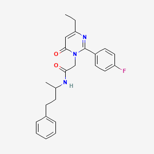 molecular formula C24H26FN3O2 B12488000 2-[4-ethyl-2-(4-fluorophenyl)-6-oxopyrimidin-1(6H)-yl]-N-(4-phenylbutan-2-yl)acetamide 