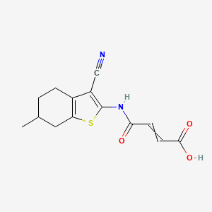molecular formula C14H14N2O3S B12488014 (2E)-3-[(3-cyano-6-methyl-4,5,6,7-tetrahydro-1-benzothiophen-2-yl)carbamoyl]prop-2-enoic acid 