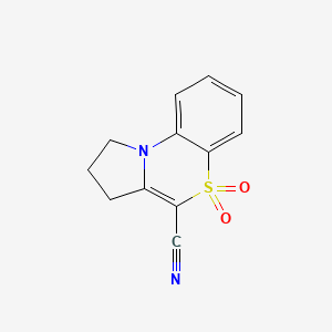 molecular formula C12H10N2O2S B12488080 2,3-dihydro-1H-pyrrolo[2,1-c][1,4]benzothiazine-4-carbonitrile 5,5-dioxide 