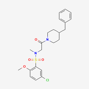 molecular formula C22H27ClN2O4S B12488174 N-[2-(4-benzylpiperidin-1-yl)-2-oxoethyl]-5-chloro-2-methoxy-N-methylbenzenesulfonamide 