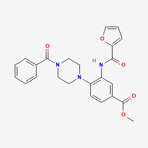 molecular formula C24H23N3O5 B12488193 Methyl 3-[(furan-2-ylcarbonyl)amino]-4-[4-(phenylcarbonyl)piperazin-1-yl]benzoate 