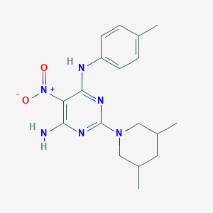 molecular formula C18H24N6O2 B12488194 2-(3,5-dimethylpiperidin-1-yl)-N-(4-methylphenyl)-5-nitropyrimidine-4,6-diamine 