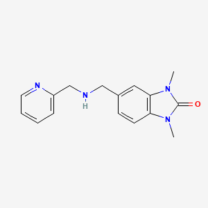 molecular formula C16H18N4O B12488201 1,3-dimethyl-5-{[(pyridin-2-ylmethyl)amino]methyl}-1,3-dihydro-2H-benzimidazol-2-one 