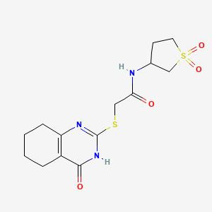 molecular formula C14H19N3O4S2 B12488234 N-(1,1-dioxidotetrahydrothiophen-3-yl)-2-[(4-hydroxy-5,6,7,8-tetrahydroquinazolin-2-yl)sulfanyl]acetamide 