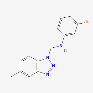molecular formula C14H13BrN4 B12488254 3-bromo-N-[(5-methyl-1H-benzotriazol-1-yl)methyl]aniline 
